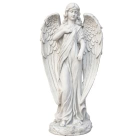 Lifelike Design 12.2" Magnesium Oxide Angel Statue Sculpture for Indoor Garden Outdoor Decor