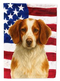 Orange and White Brittany American Flag Garden Flag Mailbox Flag Decorative Yard Flag Banner Outside Patio Artwork Yard Flower Beds, Garden Size
