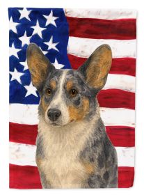 Blue Merle Cardigan Welsh Corgi American Flag Garden Flag Mailbox Flag Decorative Yard Flag Banner Outside Patio Artwork Yard Flower Beds, Garden