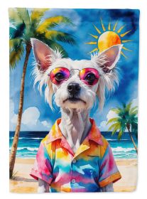 Chinese Crested Summer Beach Time Garden Flag Mailbox Flag Decorative Yard Flag Banner Outside Patio Artwork Yard Flower Beds, Garden Size, Multi