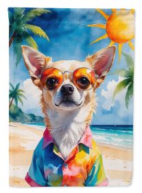 Chihuahua Summer Beach Time Garden Flag Mailbox Flag Decorative Yard Flag Banner Outside Patio Artwork Yard Flower Beds, Garden Size, Multicolor